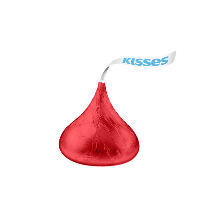 Image of HERSHEY'S KISSES Milk Chocolates in Red Foils - 66.7oz Candy Bag Packaging