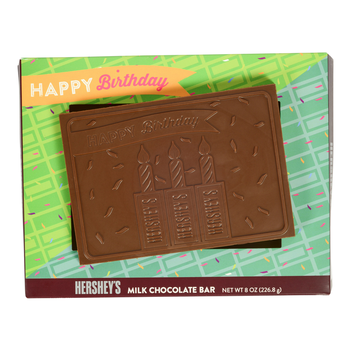 Image of HERSHEY'S Happy Birthday Milk Chocolate Bar 8 oz. Packaging