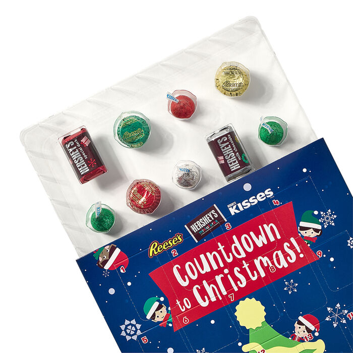 Image of HERSHEY'S Countdown to Christmas Advent Calendar with Assorted Miniature Candies Packaging