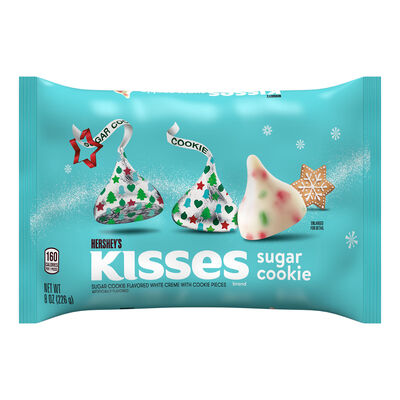 HERSHEY'S KISSES Sugar Cookie Flavored, Christmas , Candy Bag, 8 oz