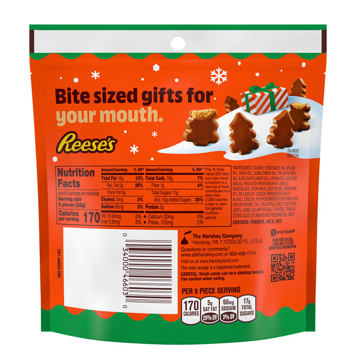 Image of REESE'S Chocolate Peanut Butter Creme Mini Trees, Christmas , Candy Bag, 7 oz Packaging