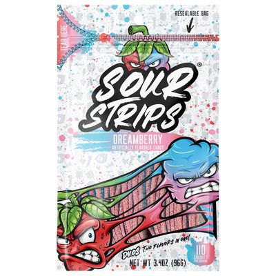 Sour Strips Dreamberry Candy Peg Bag, 3.4oz