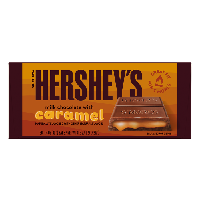 Image of HERSHEY'S Milk Chocolate with Caramel Candy Bars, 1.4 oz (36 Count) Packaging