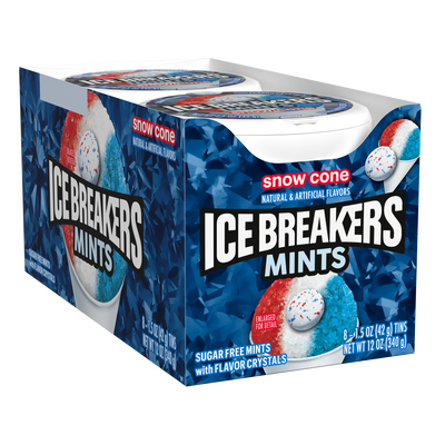 ICE BREAKERS Snow Cone Flavored Sugar Free Mints Puck, 1.5 oz (8 Count)