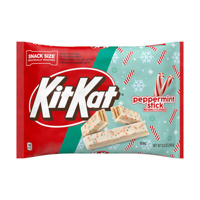 KIT KAT® Peppermint Stick Flavored Snack Size Wafers, Christmas Candy Bag, 8.8 oz