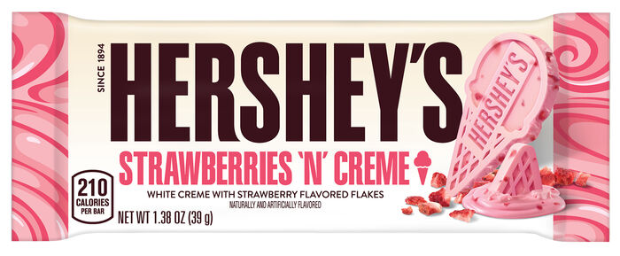 Image of HERSHEY ICE CREAM SHOPPE Strawberry Cream Standard Bar 1.38oz Packaging