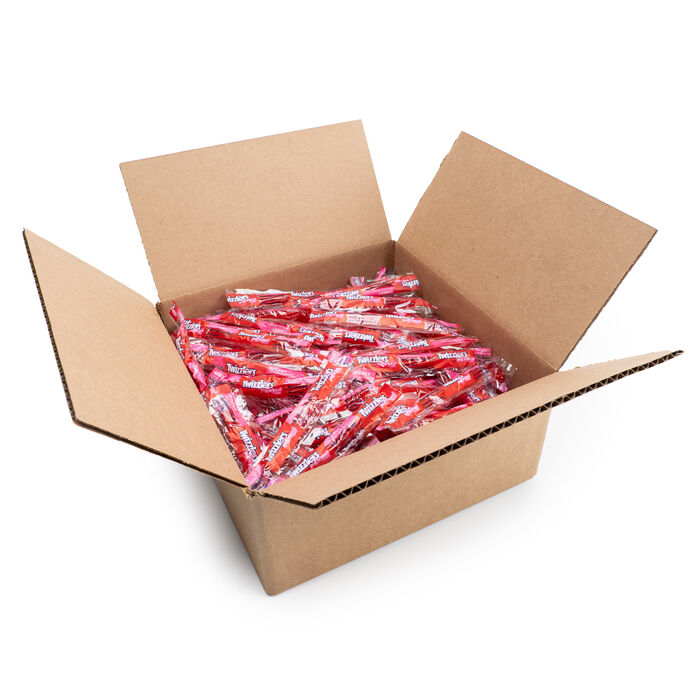 Image of TWIZZLERS PULL ‘N’ PEEL Cherry Candy Snack Size 5lb Bulk Box Packaging