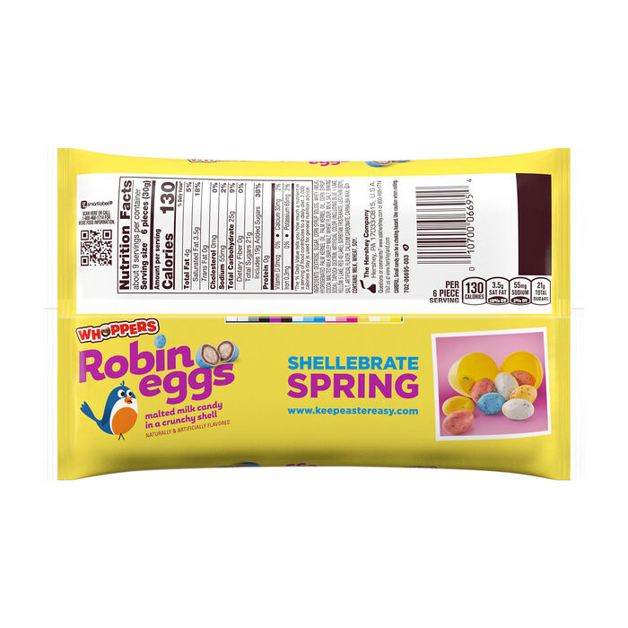 Image of WHOPPERS Robin Eggs Malted Milk Balls, Easter Candy Bag, 9 oz Packaging