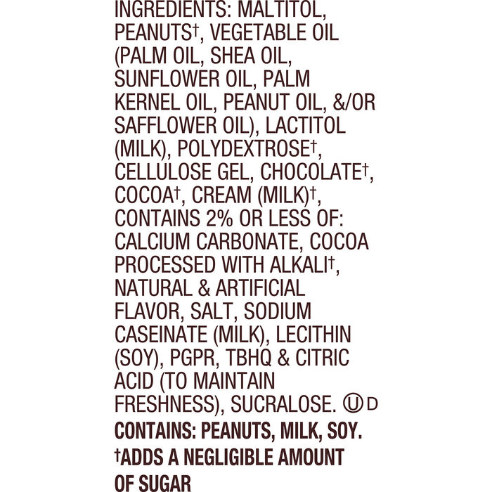 Image of REESE'S Zero Sugar Miniatures Chocolate Peanut Butter Cups Candy Bag, 5.1 oz Packaging