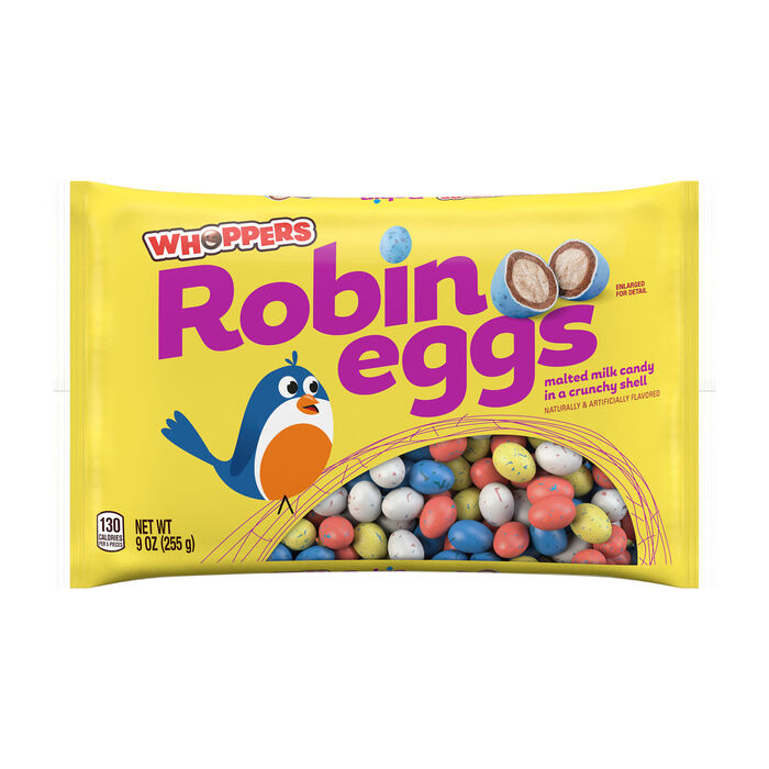 Image of WHOPPERS Robin Eggs Malted Milk Balls, Easter Candy Bag, 9 oz Packaging