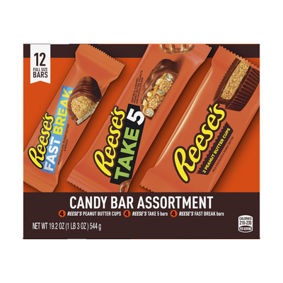 REESE'S Milk Chocolate Standard 12pcs Variety Pack Candy Bars