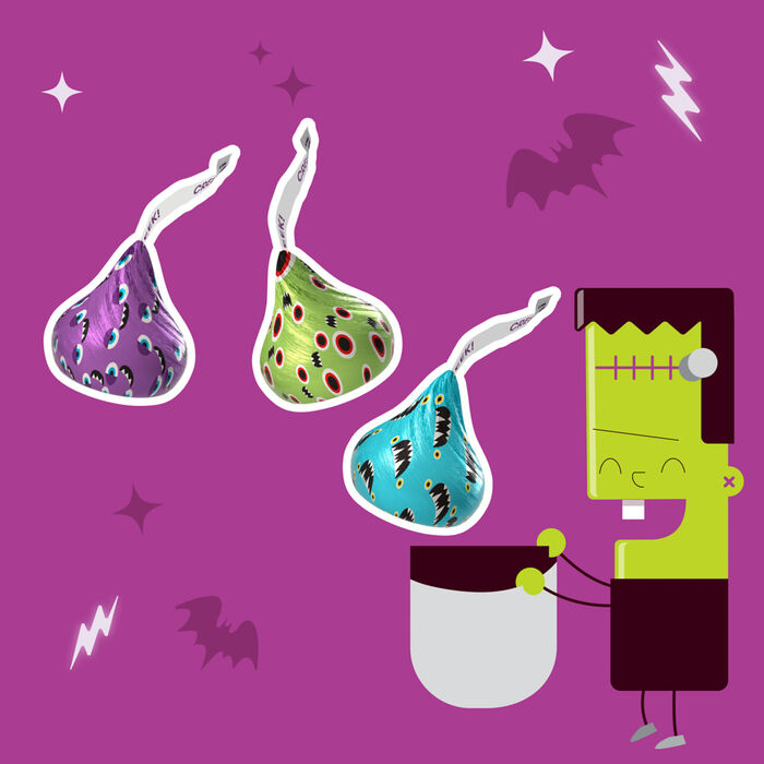 Image of HERSHEY'S KISSES Milk Chocolate Monster, Halloween Candy Bag, 9 oz Packaging