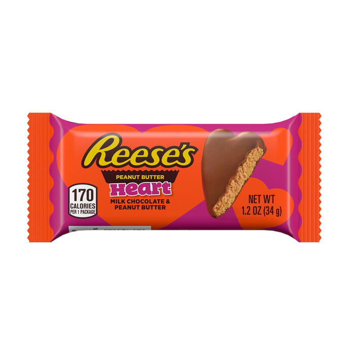 Image of REESE'S Milk Chocolate Peanut Butter Hearts Valentine's Candy Packs, 1.2 oz (36 Count) Packaging