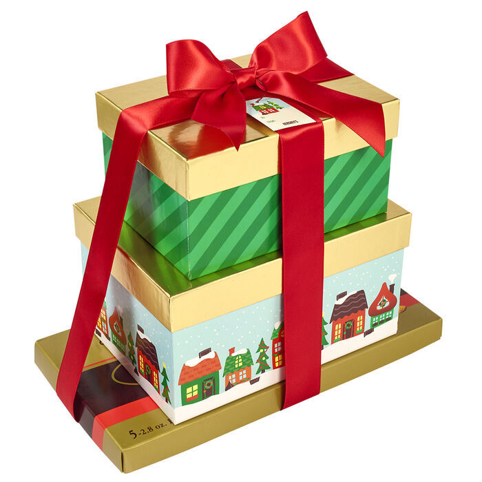 Image of Heartwarming Holidays with Hershey 3-Box Gift Tower – Milk Chocolate Packaging