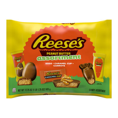 REESE'S Assorted Peanut Butter Shapes, Easter Candy Bag, 17.75 oz