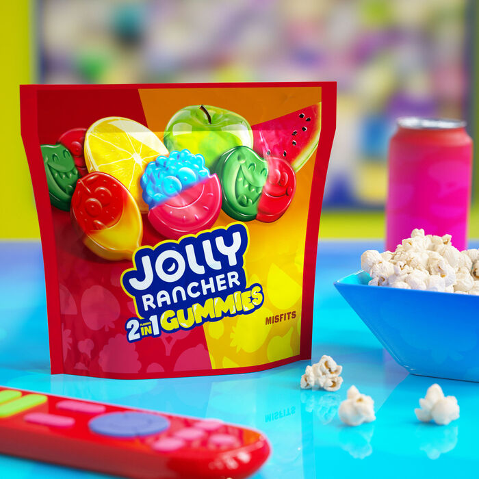 Image of JOLLY RANCHER Gummies Misfits 2-in-1 Fruit Flavored Candy  Bag, 13 oz Packaging