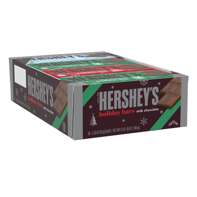 HERSHEY'S Milk Chocolate Christmas Candy Bars, 1.55 oz (36 Count)