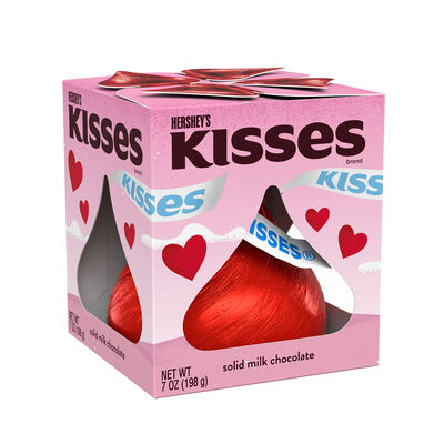 HERSHEY'S KISSES Solid Milk Chocolate, Valentine's Day, Candy Gift Box, 7 oz