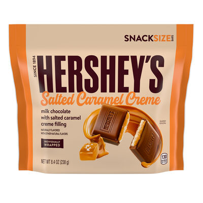 HERSHEY'S Salted Caramel Creme Flavored Snack Size Candy Bag, 8.4 oz