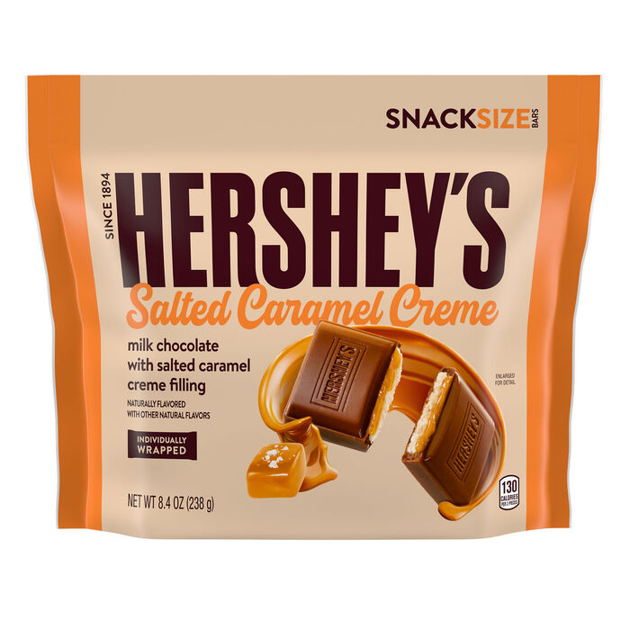 Image of HERSHEY'S Salted Caramel Creme Flavored Snack Size Candy Bag, 8.4 oz Packaging