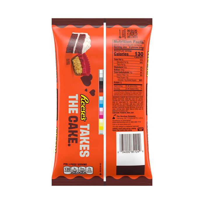 Image of REESE'S Miniatures Milk Chocolate and Red Velvet Flavored Creme Peanut Butter Cups, Valentine's Candy Bag, 9.3 oz Packaging