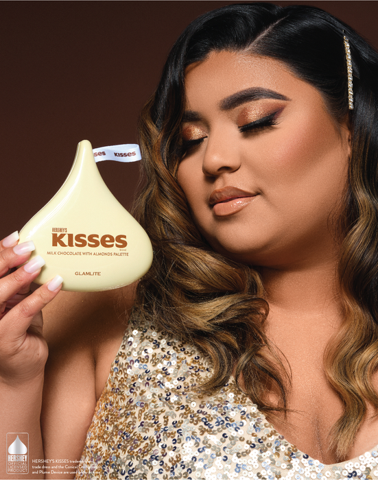 Image of HERSHEY'S KISSES x GLAMLITE Milk Chocolate with Almonds Palette Packaging