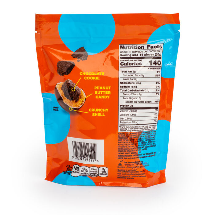 Image of REESE’S PIECES Chocolate Cookie Candy, 12 oz bag Packaging