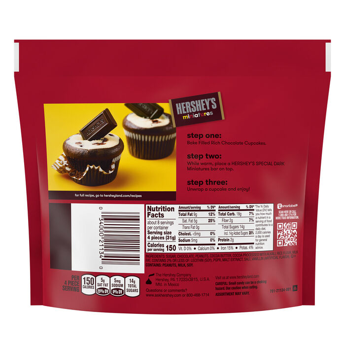 Image of HERSHEY'S SPECIAL DARK Miniatures Assorted Chocolate Candy Share Pack, 9 oz Packaging
