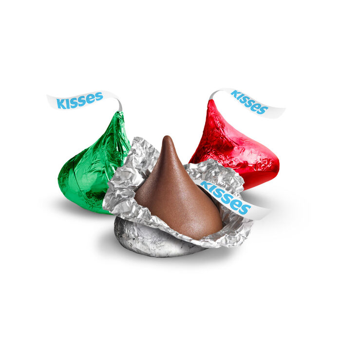 Image of HERSHEY'S KISSES Milk Chocolate, Christmas , Candy Bag, 9 oz Packaging