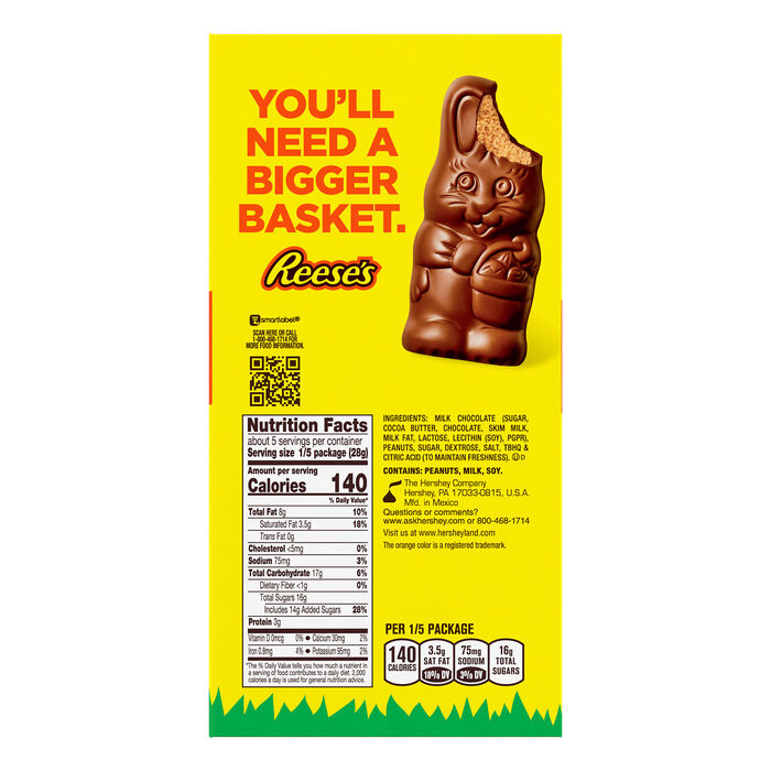 Image of REESE'S Milk Chocolate Peanut Butter Easter Bunny, 5 oz Packaging