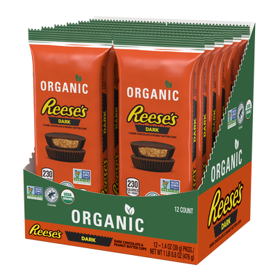 REESE'S Organic Dark Chocolate Peanut Butter Cups, 1.4 oz
