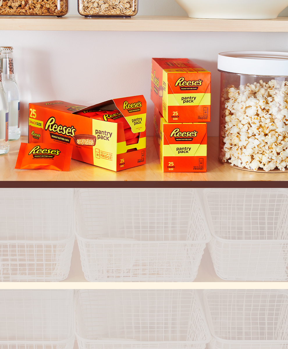 promotional graphic featuring Reese's pantry pack for back to school snacking