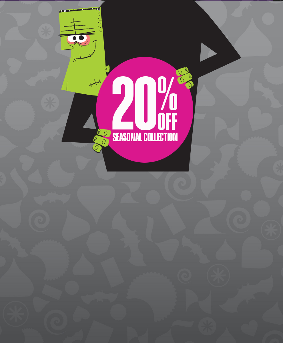 Promotional graphic featuring Halloween Monster for Early Halloween Candy Sale