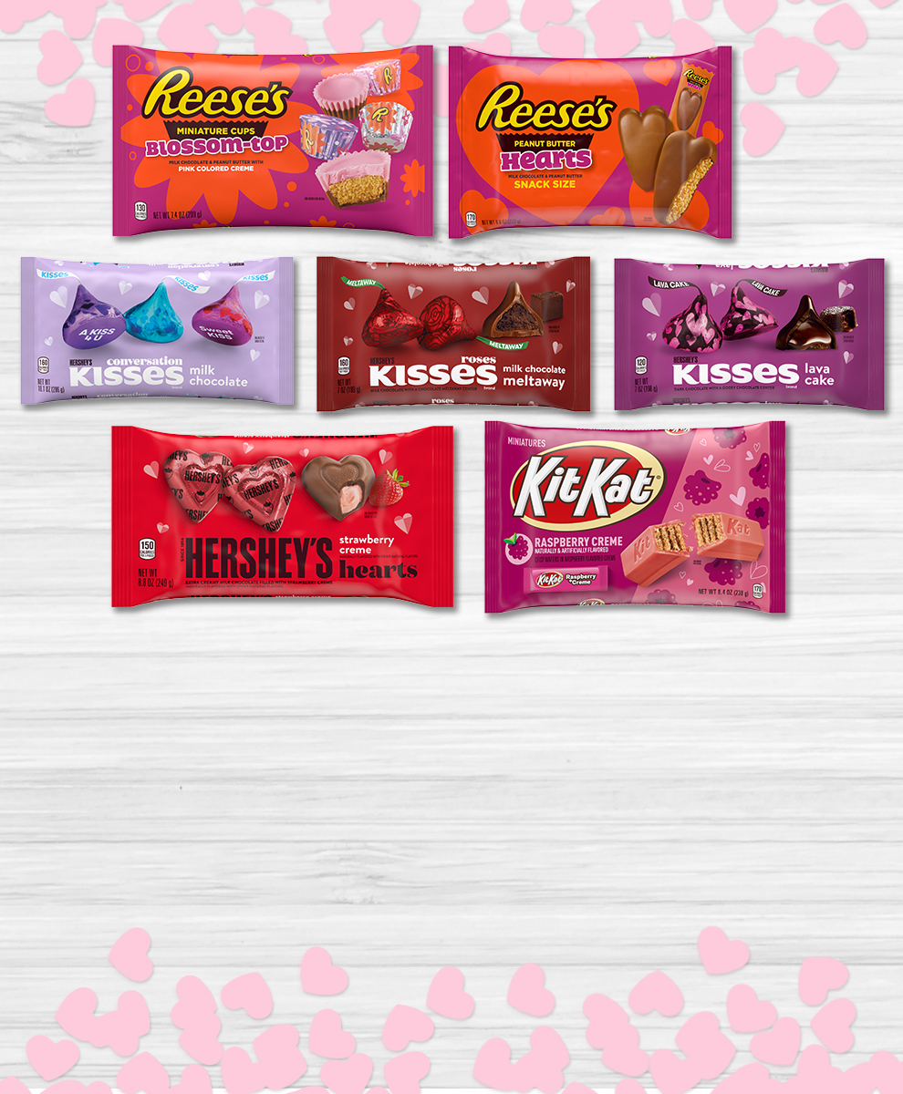 Assortment of Hershey’s Valentine’s Day Candy