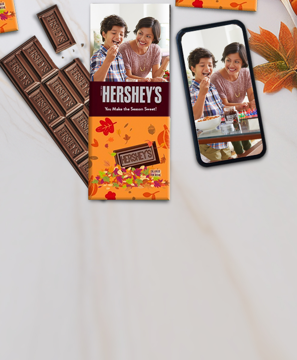 HERSHEY'S Bar with chocolate pieces for fall season