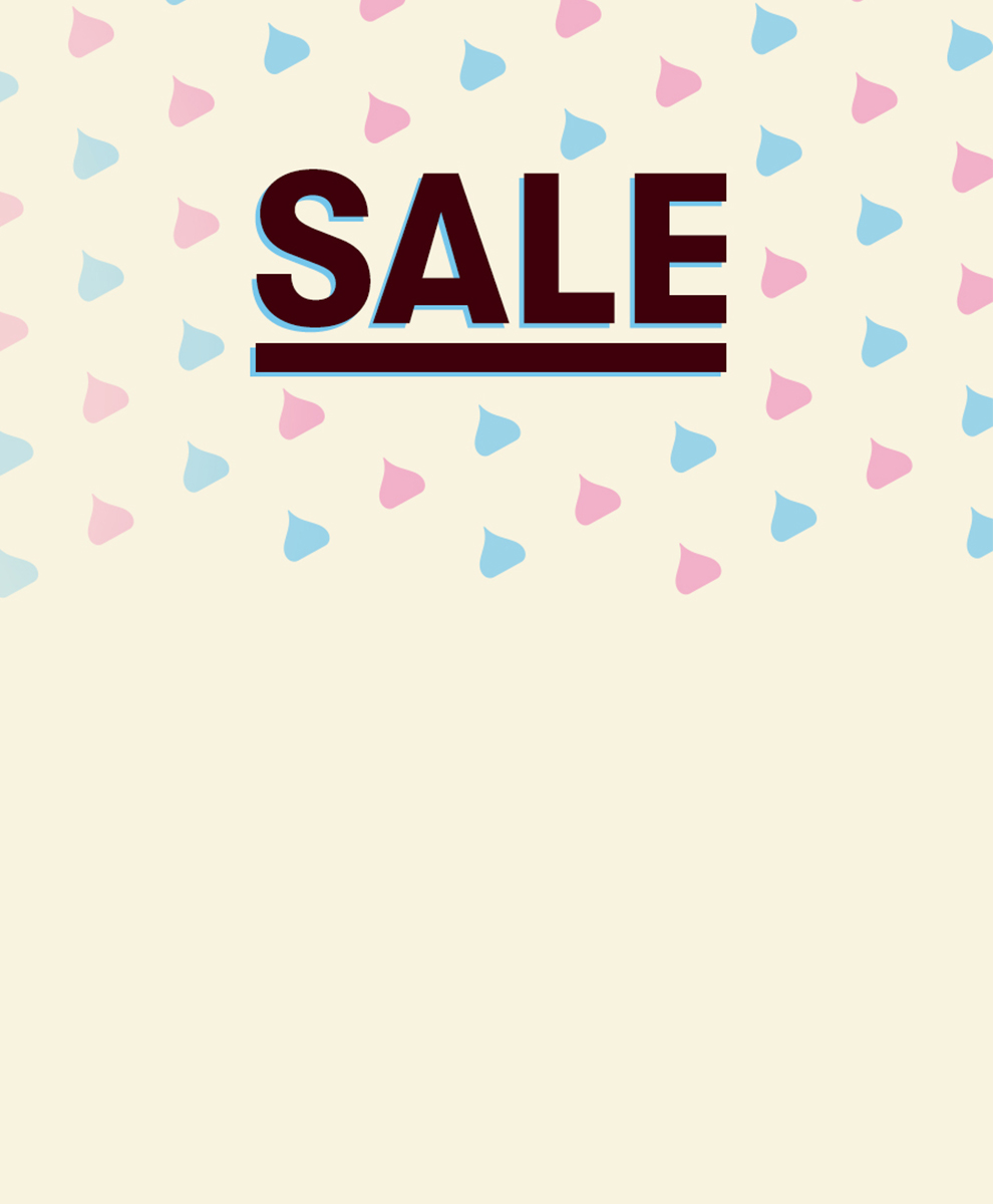 Graphic of kisses with a big Sale text