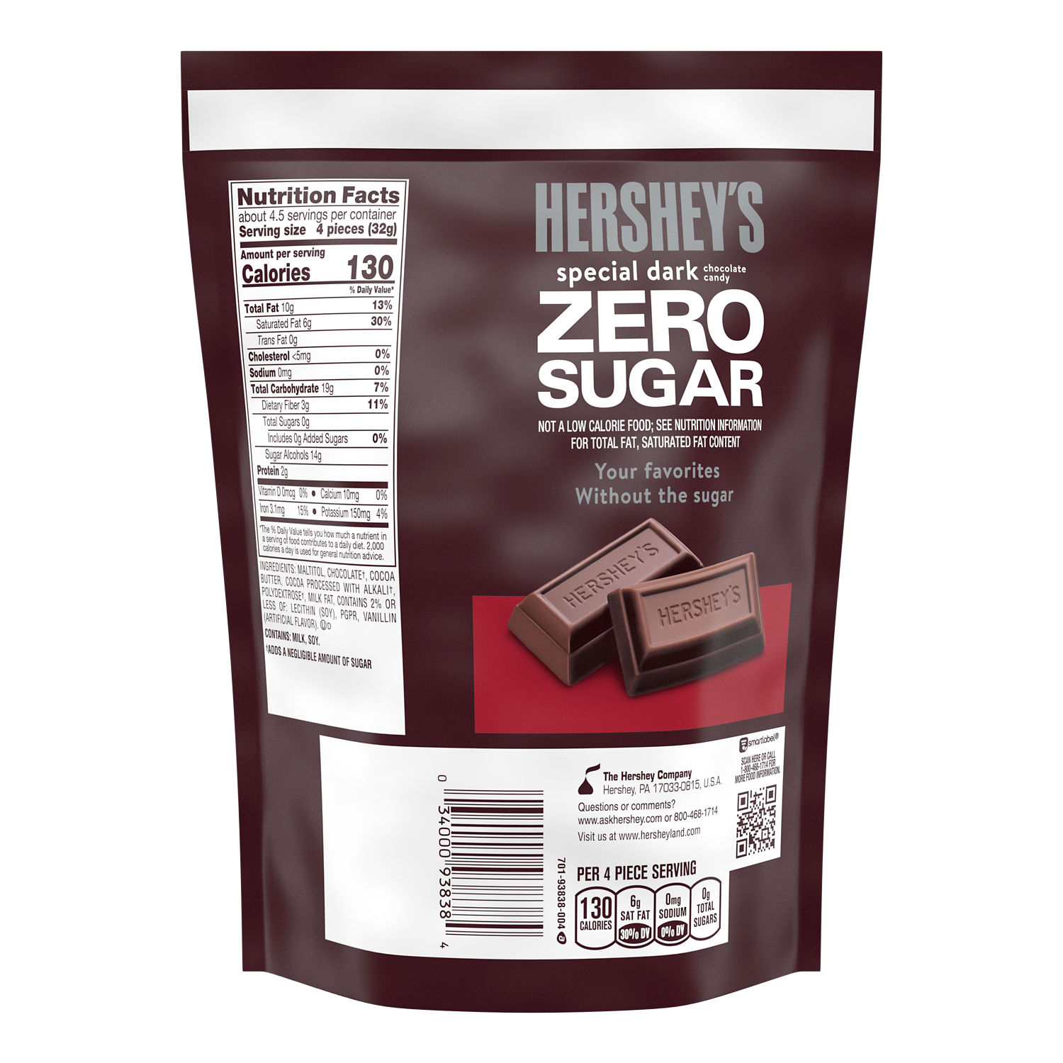 【超レア品】Determinations / Non Sugar/ Heaven HERSHEY'S ZERO SPECIAL DARK Chocolate Miniatures 5.1oz Candy Bag