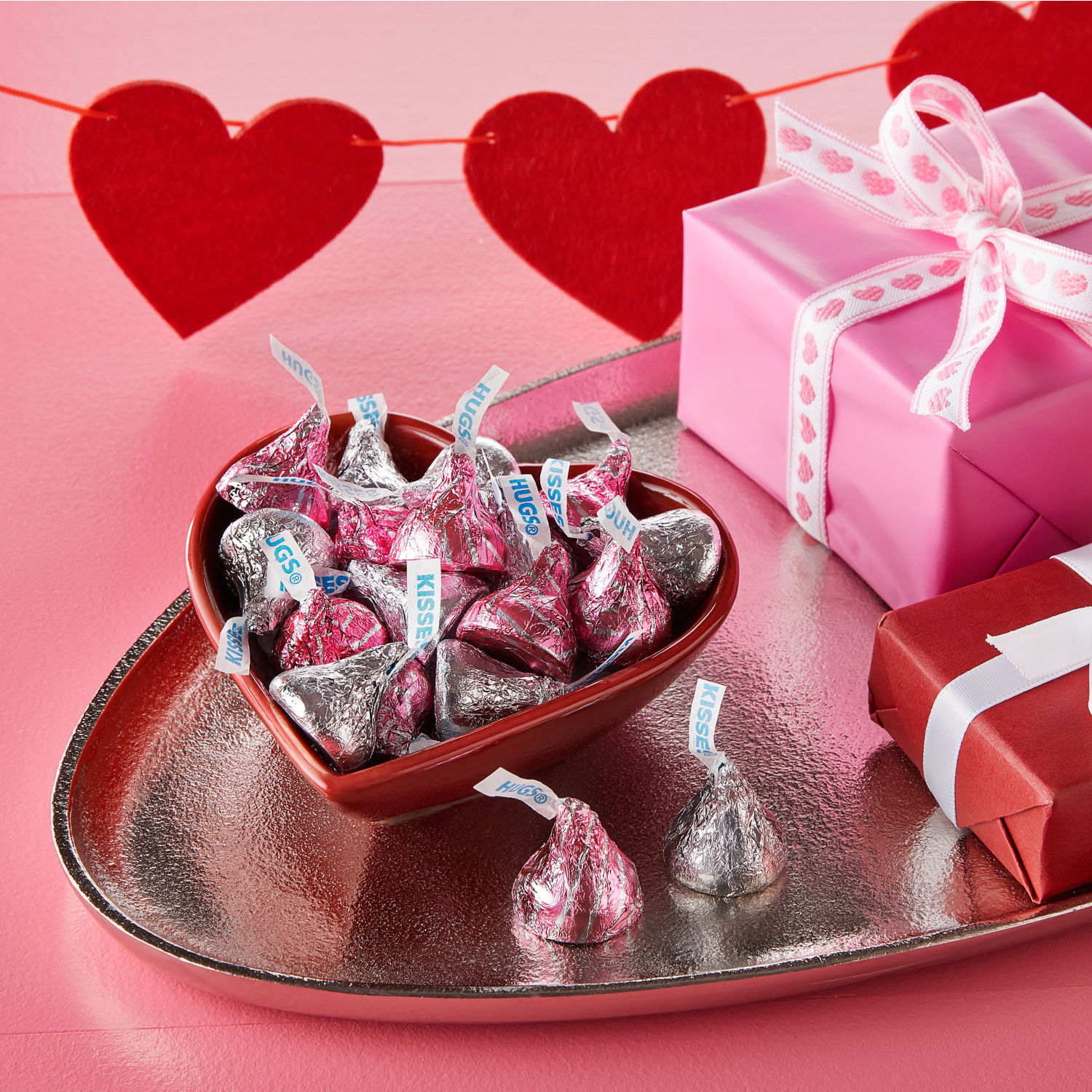 HERSHEY'S HUGS & KISSES Assorted Flavored, Valentine's Day, Candy