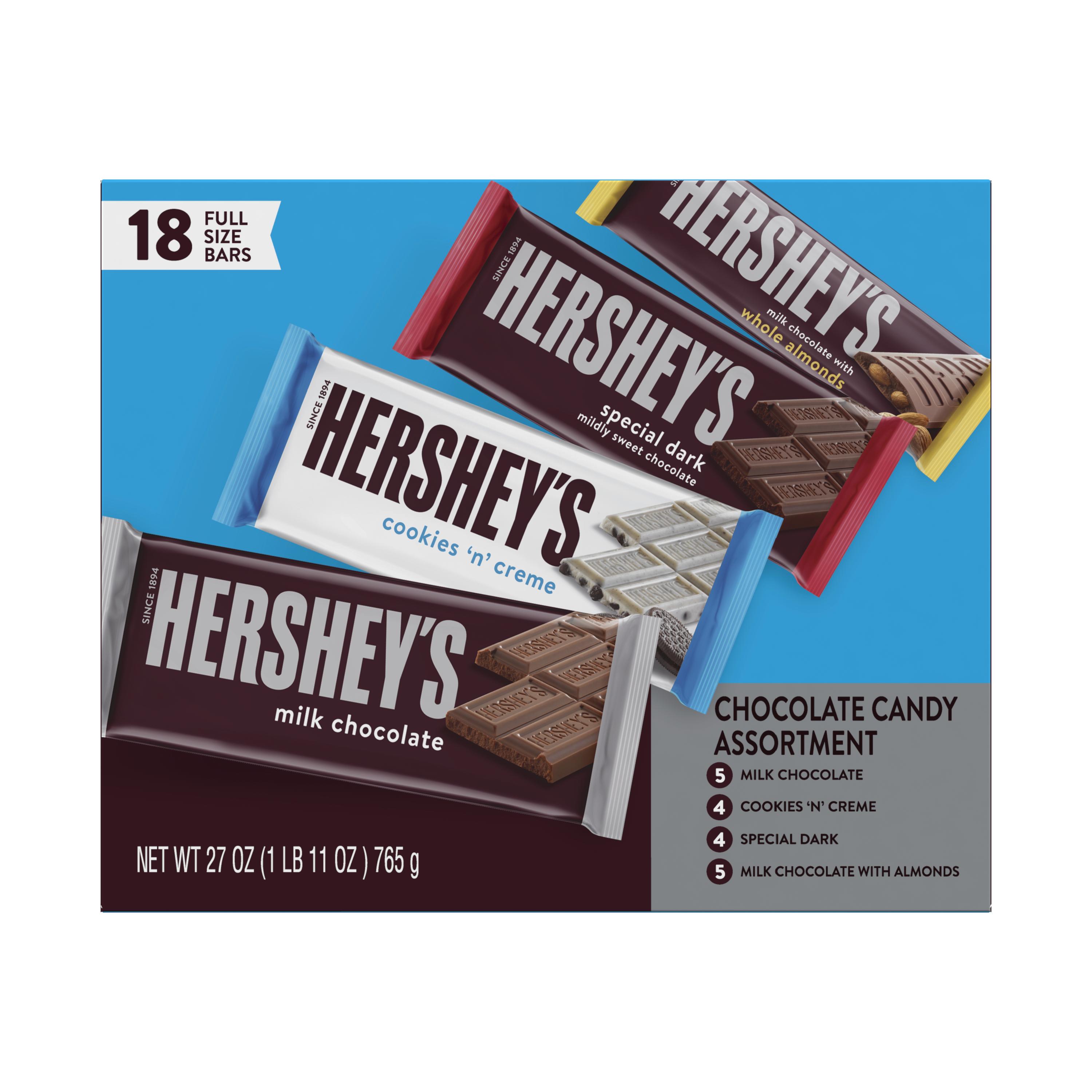 Hershey's Full Size Bars Pack of 18, 864g : : Grocery