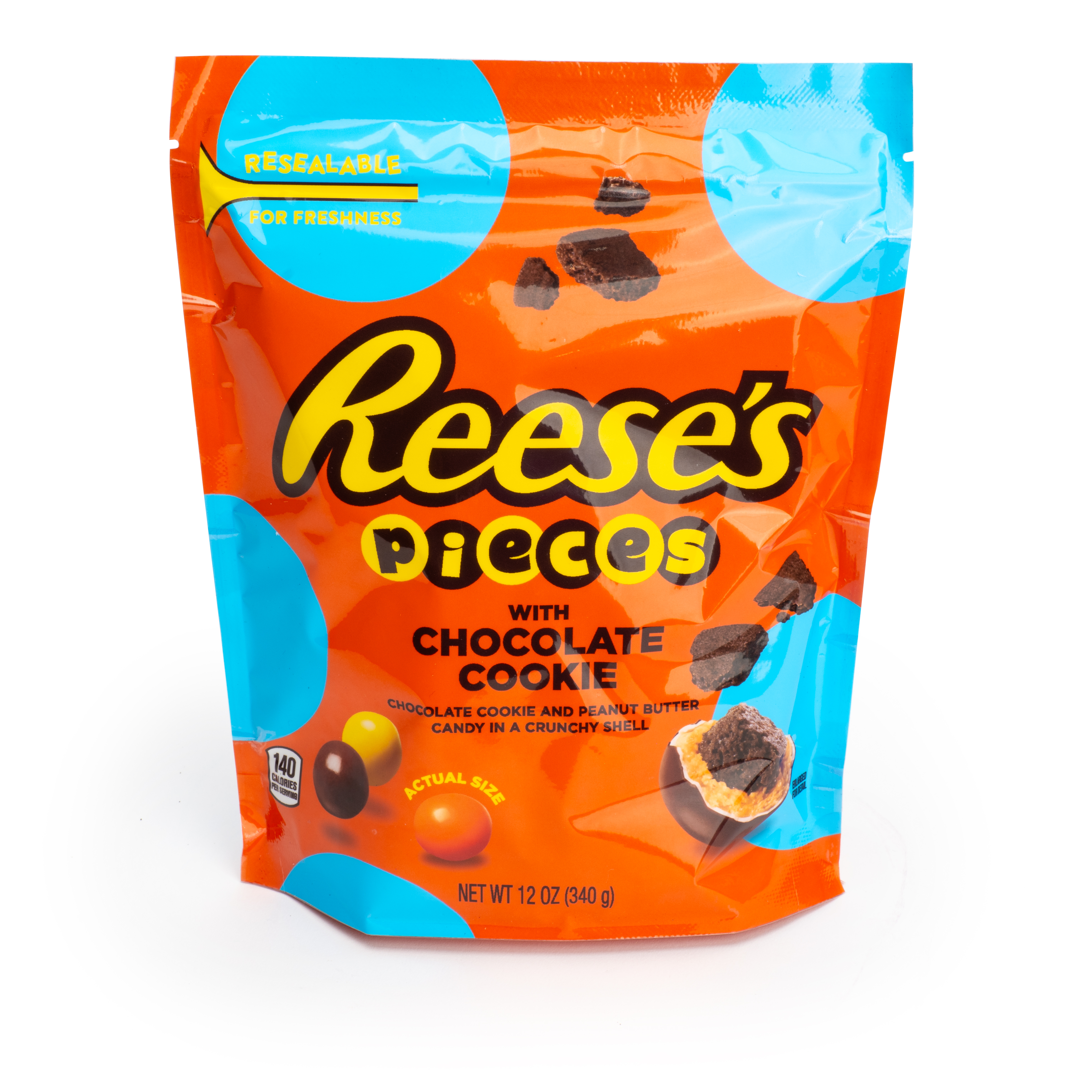 REESE'S PIECES Chocolate Cookie Candy, 12 oz bag
