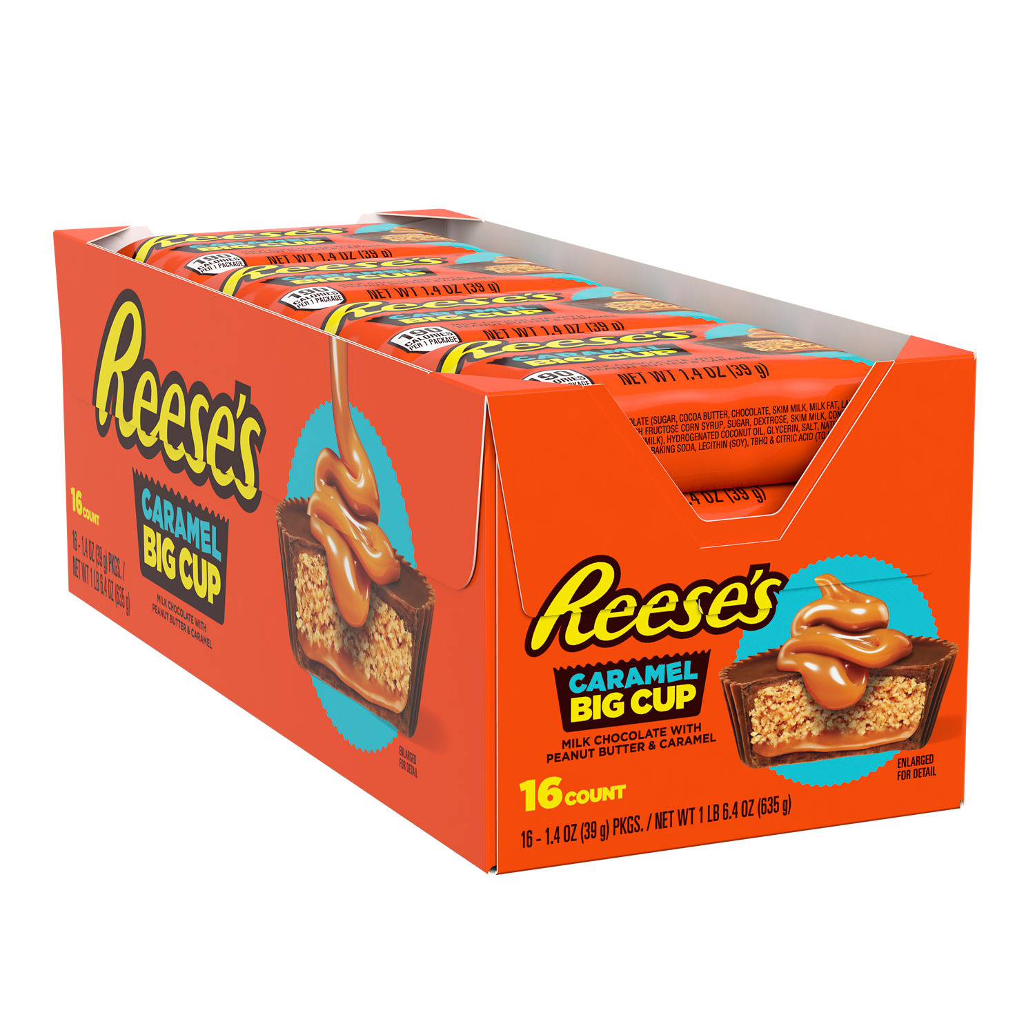 REESE'S BIG CUP Milk Chocolate Peanut Butter Cups with Caramel, 1.4 oz ...