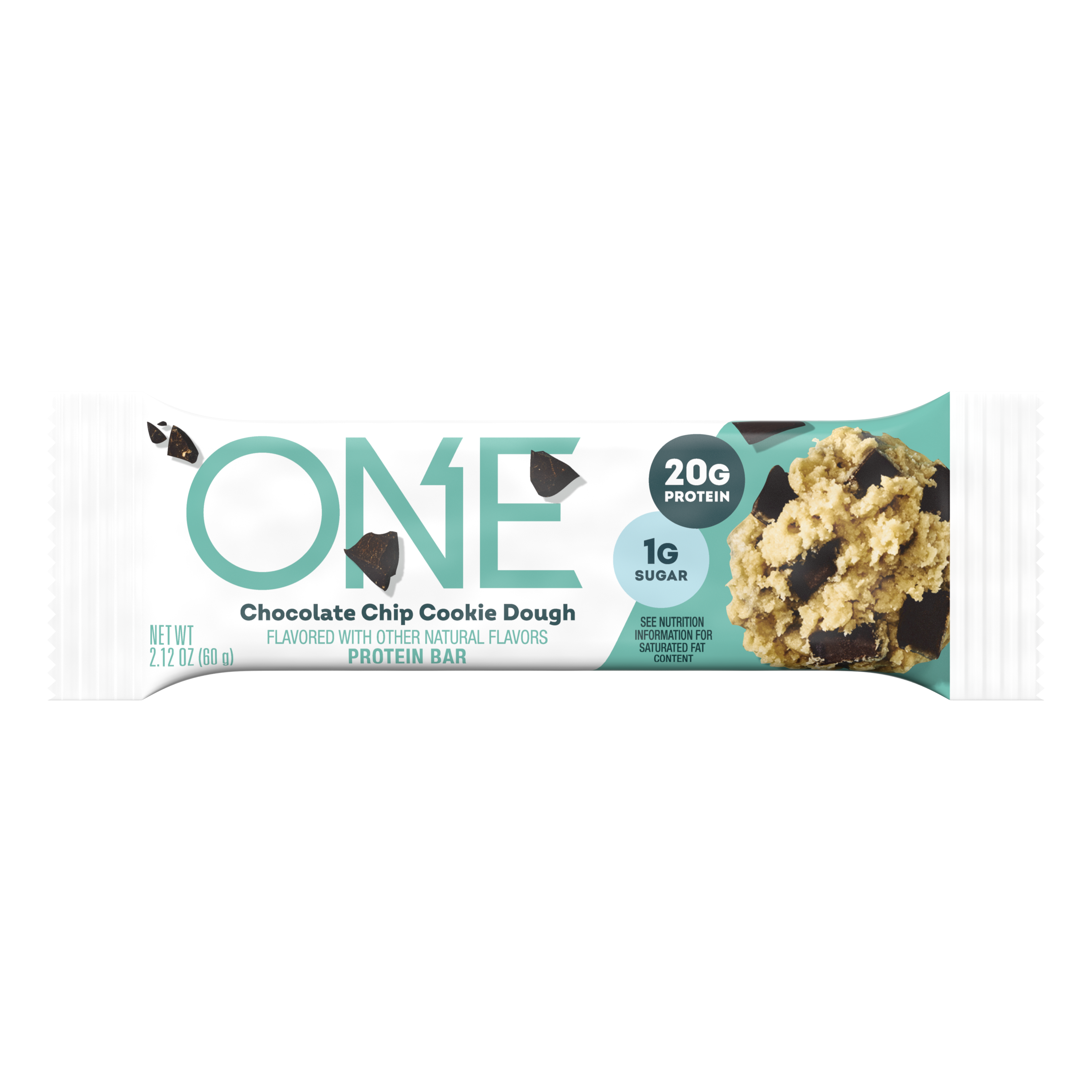 ONE Chocolate Chip Cookie Dough Flavored Protein Bars, 2.12 oz (12