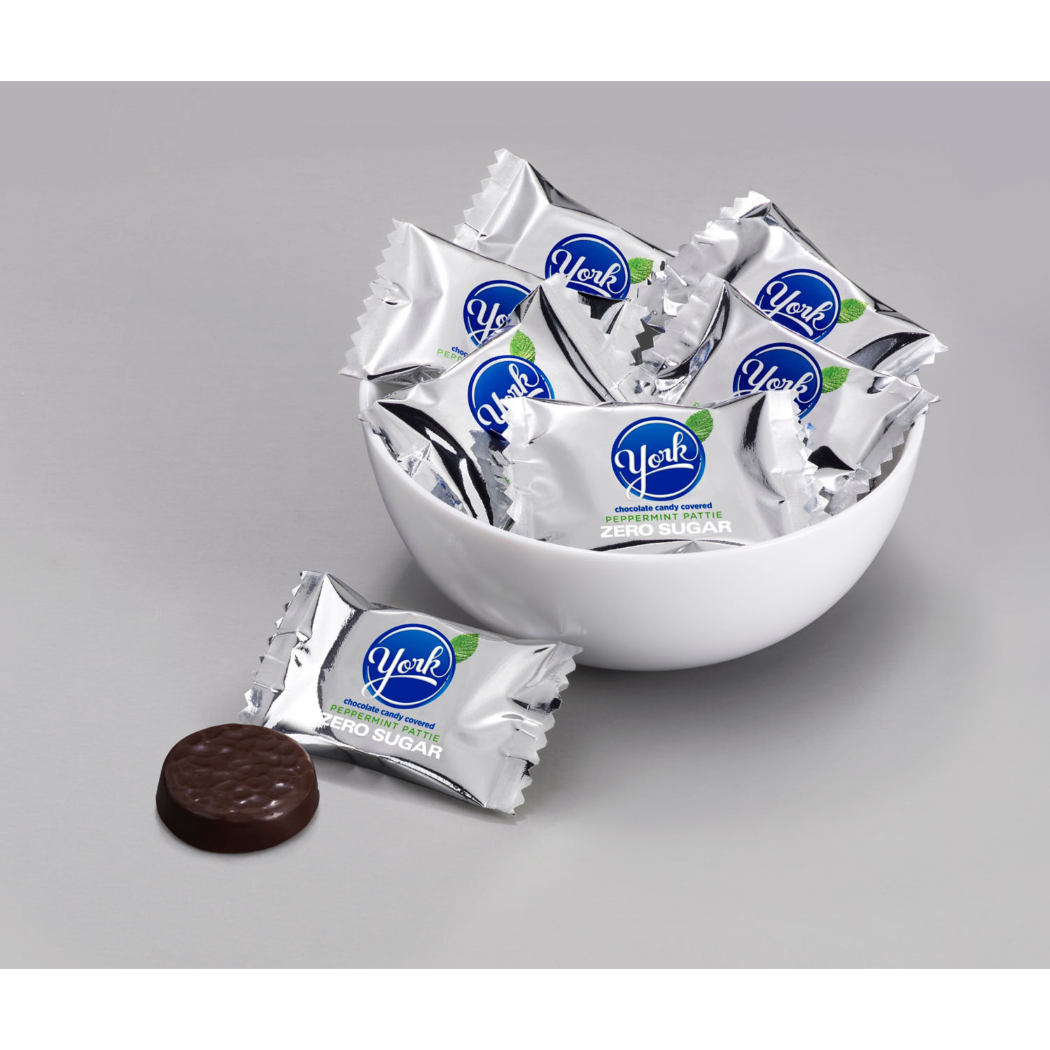 YORK Zero Sugar Dark Chocolate Candy Peppermint Patties Miniatures