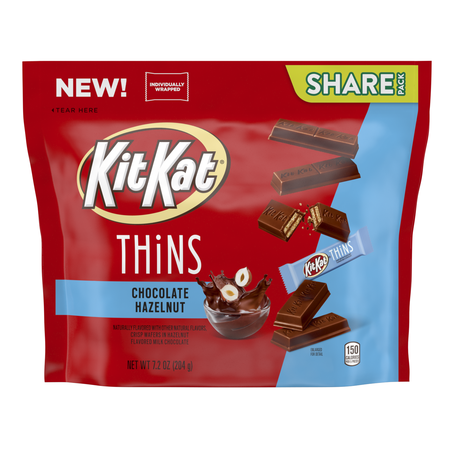 KIT KAT THiNS Milk Chocolate Hazelnut Candy Bag 7.2oz Candy Bag