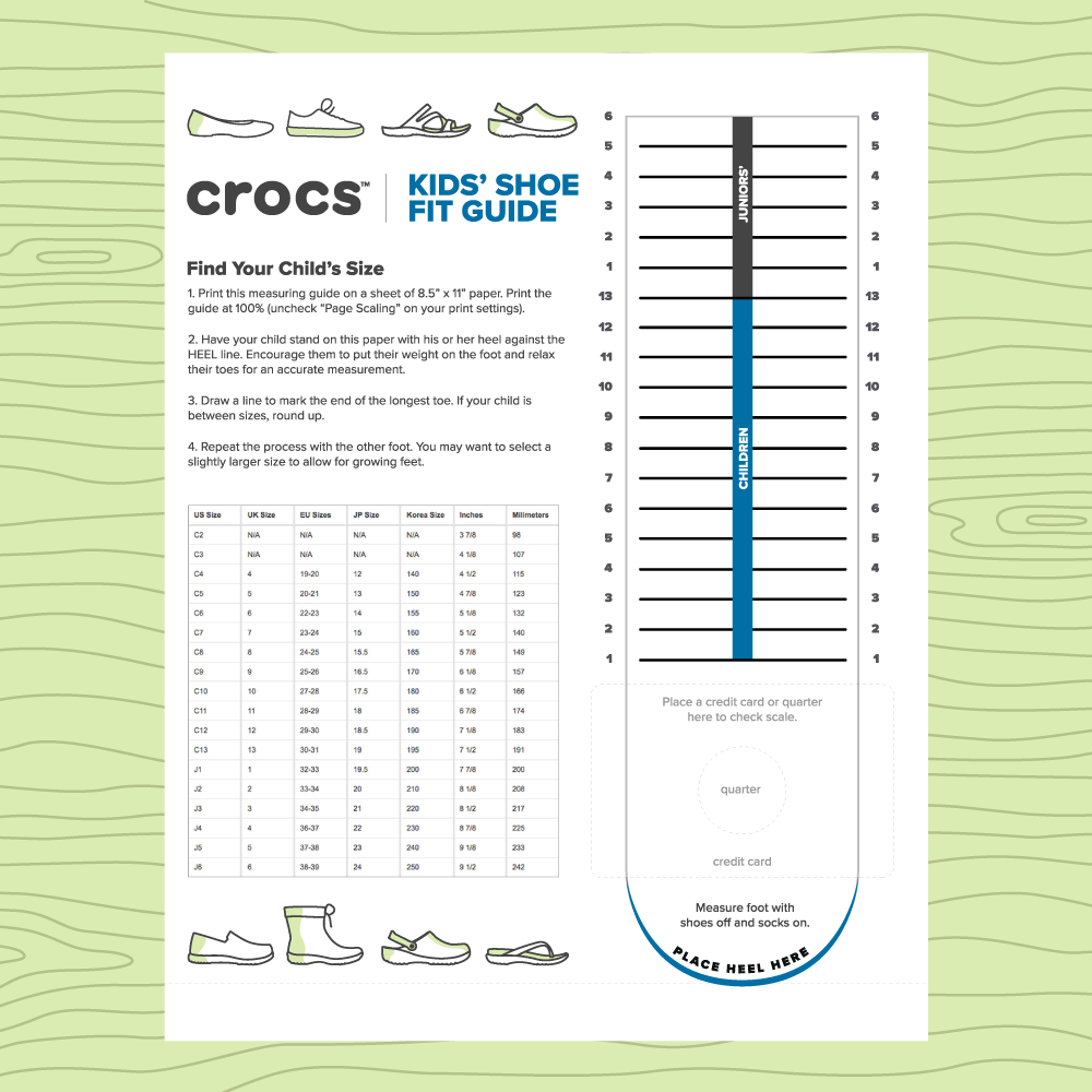 Crocs shoe size orders guide