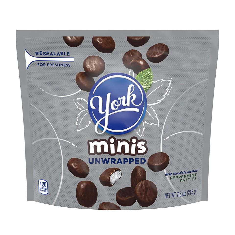 Image of YORK Peppermint Patties Minis, 7.6 oz. bag Packaging