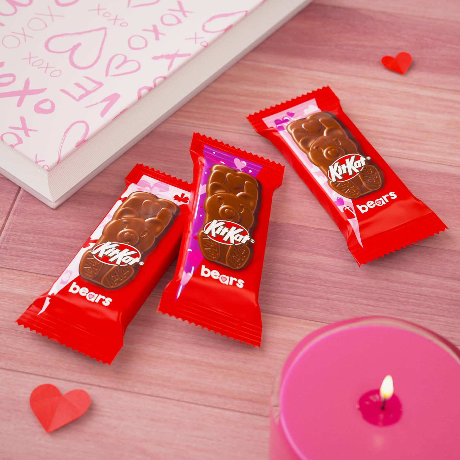 KIT KAT® Milk Chocolate Snack Size Wafer Bears, Valentine's Candy