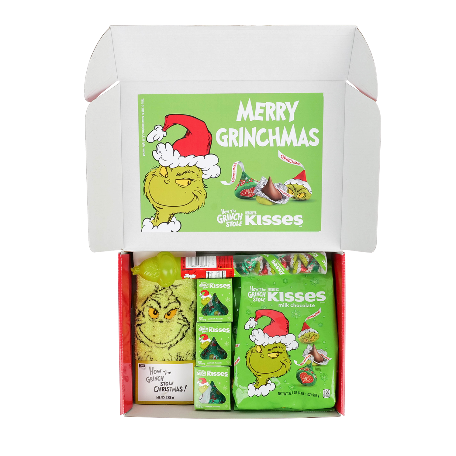 How the Grinch Stole HERSHEY'S KISSES Merry Grinchmas Gift Box with Candy  and Socks