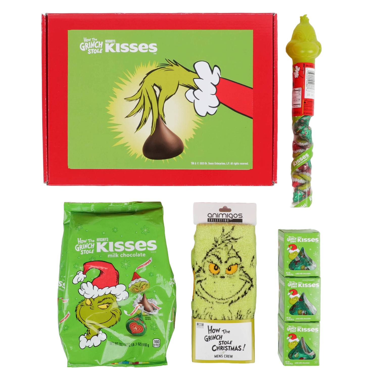 How the Grinch Stole HERSHEY'S KISSES Merry Grinchmas Gift Box with Candy  and Socks