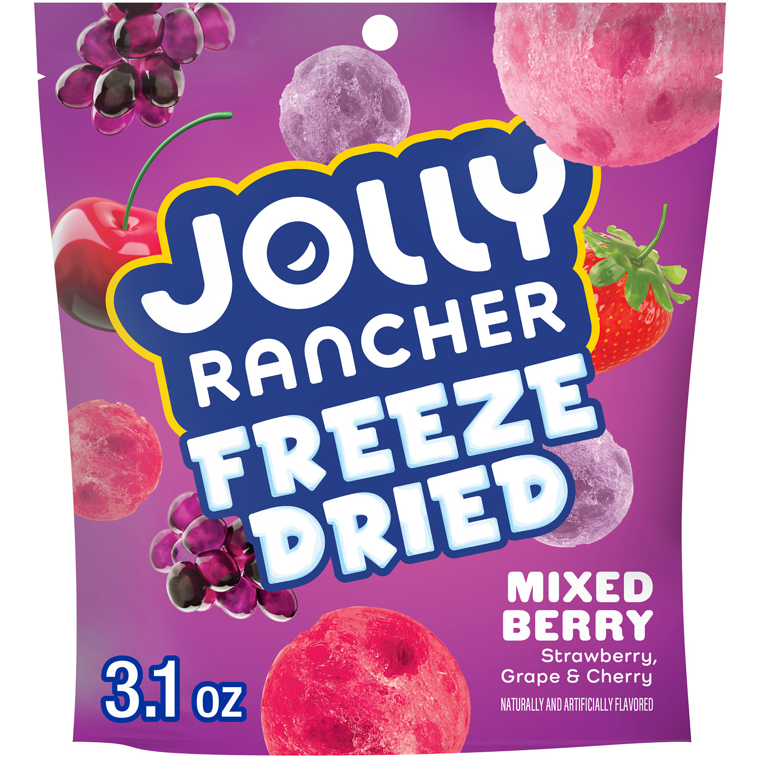 ストロベリーシュガー JOLLY RANCHER Freeze Dried Mixed Berry Flavored Candy Bag, 3.1 oz